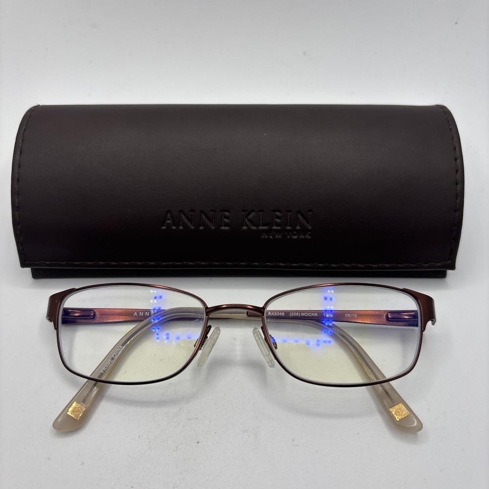 Anne Klein Eyeglasses AK 5048 208 Mocha 49-17-135 Frames Metal Full Rim w/case